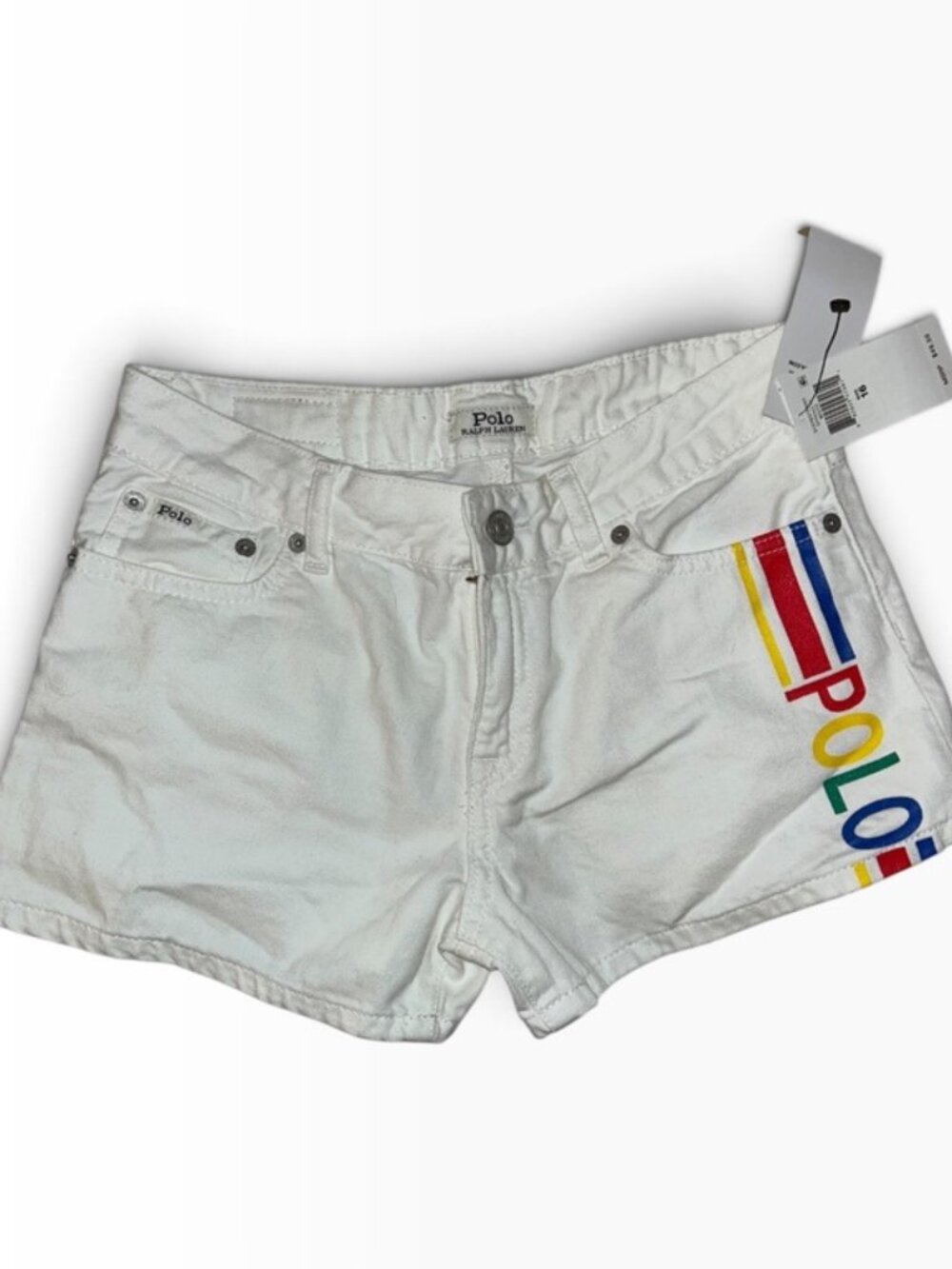 Ralph Lauren Polo white racing stripes shorts NEW NWT KIDS 16